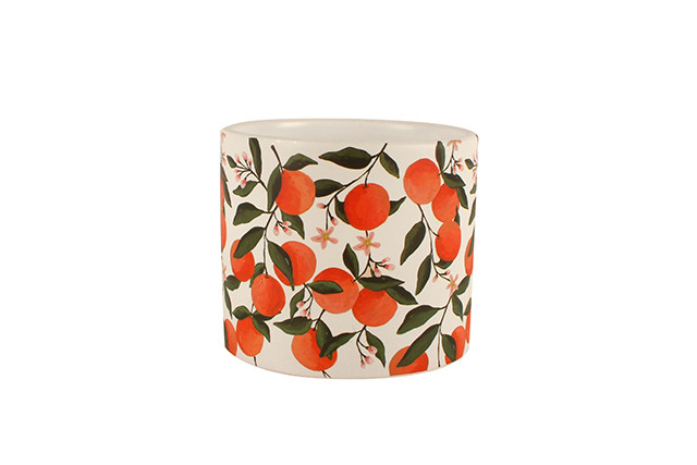 MANDARIN TREE CERAMIC PLANT POT NO HOLE 16 X 15CM