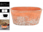 SERSI ANTIQUED CEMENT POT TERRACOTTA 28 X 16 X 14 CM