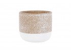 BIPIN CEMENT PATTERN POT WITH HOLE AND STOPPER 18X16CM