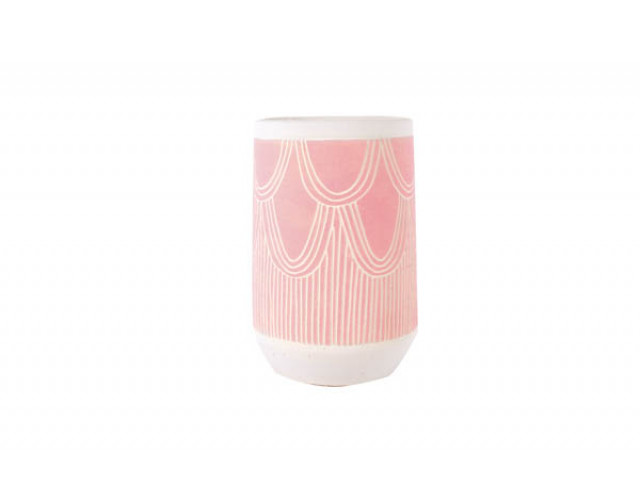 ZELVA PINK CEMENT VASE 21X15X15CM