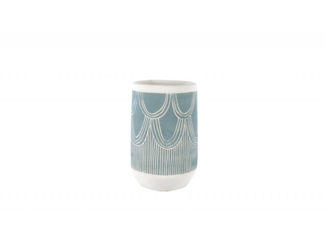 RIDLEY BLUE CEMENT VASE 21X15X15CM