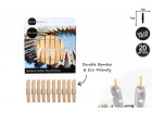 CLOTHES PEGS BAMBOO 20PK 7X1X1CM