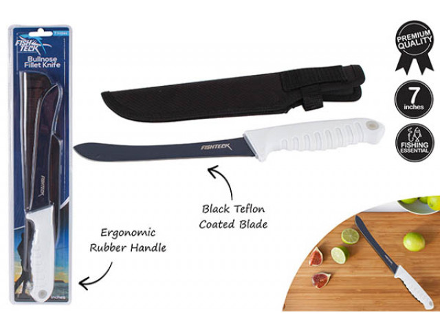 DELUXE WIDE BLADE CURVED FILLET KNIFE 7IN BLISTER PACK