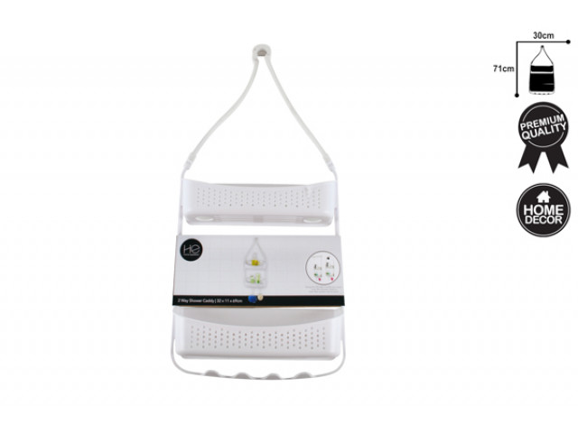 SHOWER CADDY 2 TIER WHITE 
