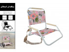 BEACH CHAIR FOLDABLE PEONY BLOOM W WHTE FRAME 60X58X50CM