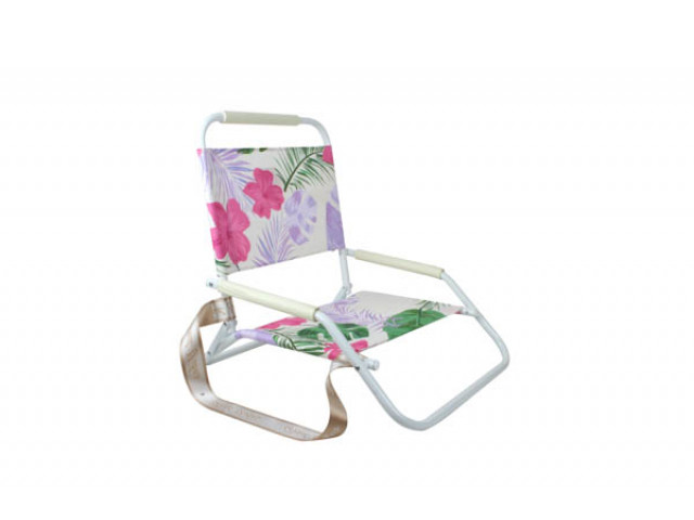 BEACH CHAIR FOLDABLE HAWAIIAN W WTE FRME 60 X 58 X 50CM