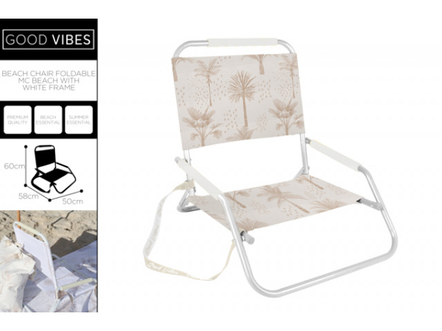 BEACH CHAIR FOLDABLE MC BEACH W WHITE FRAME 60 X 58 X 50CM