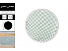 ROUND BEACH TOWEL WITH TASSELS SAGE CHECK 150CM 400GSM