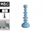 ROE BLUE TAPER CANDLE HOLDER 20X10X10CM