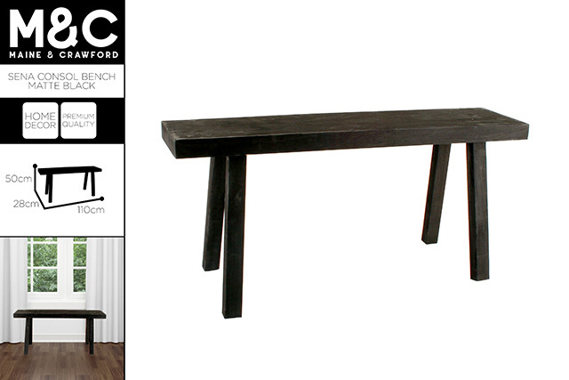 SENA CONSOLE BENCH MATTE BLACK 110X50X28CM