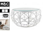 BEORE RATTAN ROUND COFFEE TABLE W GLASS TOP 71X71X41CM