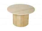 65CM AIMEE FLUTED COFFEE TABLE NATURAL ROUND 65X41CM