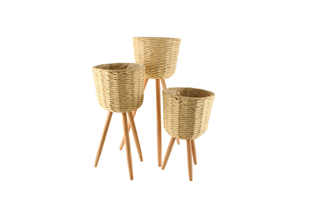 PLANTER STAND 3 PC LINED BEECH 68X26CM LGE