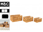 WATER HYACINTH BASKET SET 3 35X25X18CM RECTANGLE