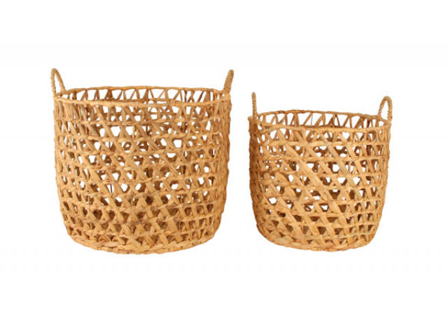 HYACINTH BASKETS SET 2 ROUND 30X40CM LARGE