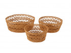 LEEAN SET OF 3 PALM BASKETS 30 X 25 X 12CM LARGE