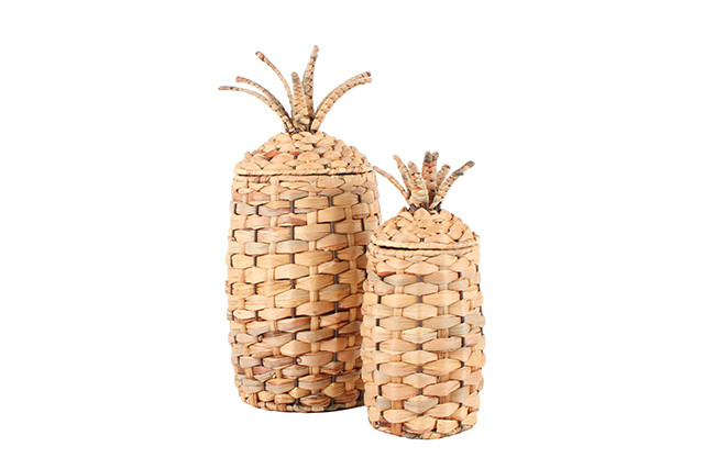 PIPPI S2 PINEAPPLE BASKETS WITH LID 40X18X18CM LGE