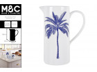 BELIZE BLUE PALM DOLOMITE JUG 28X19X13CM