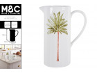 ST BARTS GREEN PALM DOLOMITE JUG 28X19X13CM