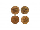 HARMONY MANGO WOOD S4 ROUND COASTERS 10 X 10 X 4CM