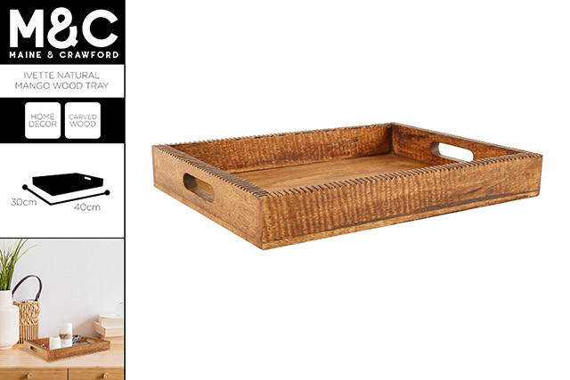 IBLIS NATURAL MANGO WOOD TRAY 40 X 30 X 5CM CM