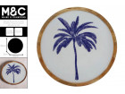 BELIZE BLUE PALM PLATE 30X30X3CM