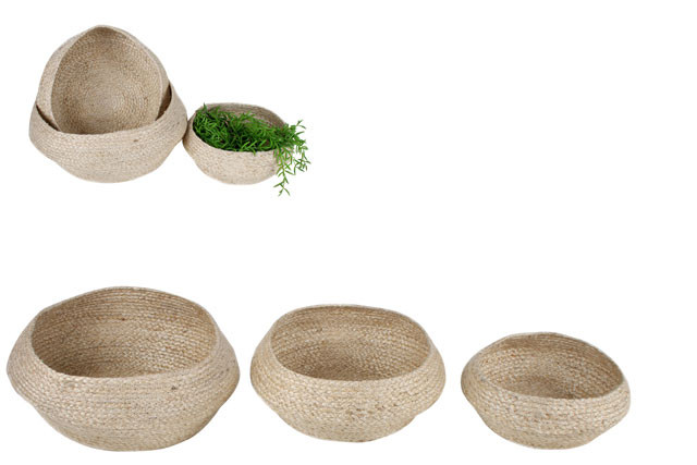 PETAL S3 JUTE  BULB BASKETS 35 X 30 X 14CM LGE