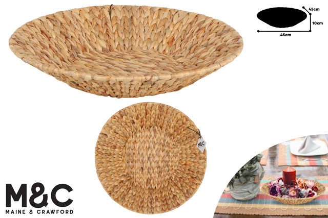 HYACE ROUND HYACINTH AND WIRE BASKET D45xH10CM