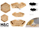 WALU S2 WATERHYACINTH HEXAGON DISPLAY TRAYS 40X40X5CM LGE