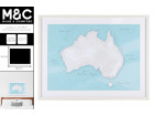 AUSTRALIA  MAP PRINT WITH MDF FRAME N GLASS COVER 80 X 60CM