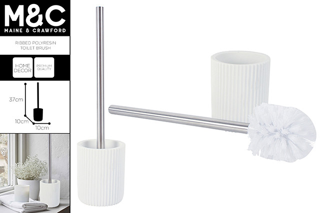 RIBBED POLY RESIN TOILET BRUSH 37X10X10CM