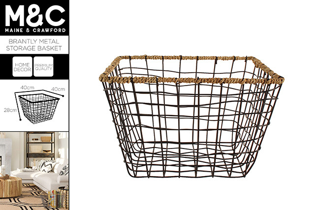 BRANTLY METAL STORAGE BASKET 40X40X28CM