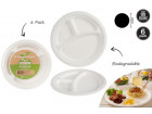 6PK 3 COMPARTMENT PLATE ECO FRIENDLY 23CM