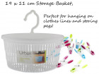 MULTI USE HANGING STORAGE BASKET WHITE 19X11CM