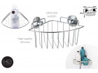 CHROME CORNER BASKET ULTRA LOCK SUCTION 19X19X12CM