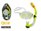 MASK SNORKEL SET NINGALOO KIDS DRY TOP SILICON YELLOW 49X26CM