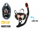 MASK SNORKEL SET HAYMAN ADULTS DRY TOP SIL RED & BLK 48X27CM