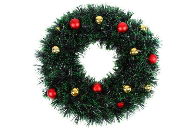 XMAS WREATH WITH BAUBLES 45CM