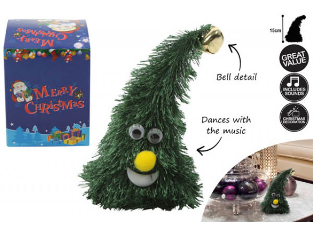 XMAS TREE DANCING WITH SONG IC TOP WITH BELL 15CM