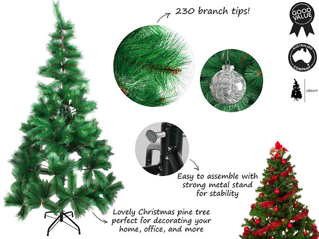 XMAS TREE PINE 180CM 230 TIPS
