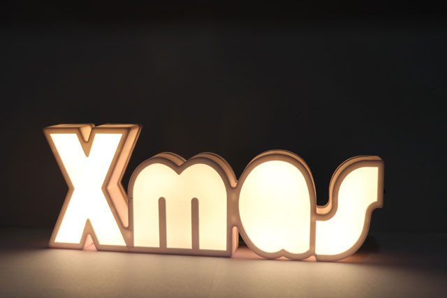 LIGHT UP XMAS SIGN WHITE 37X4.1X14CM