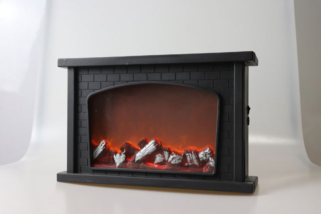FAUX LOG BURNING FIRE PLACE DECO 33X8.7X21CM