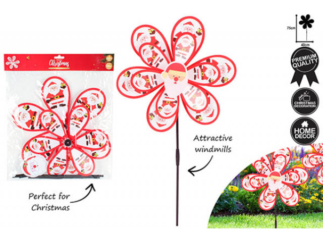 SANTA FACE GARDEN WINDMILLS 75X40CM