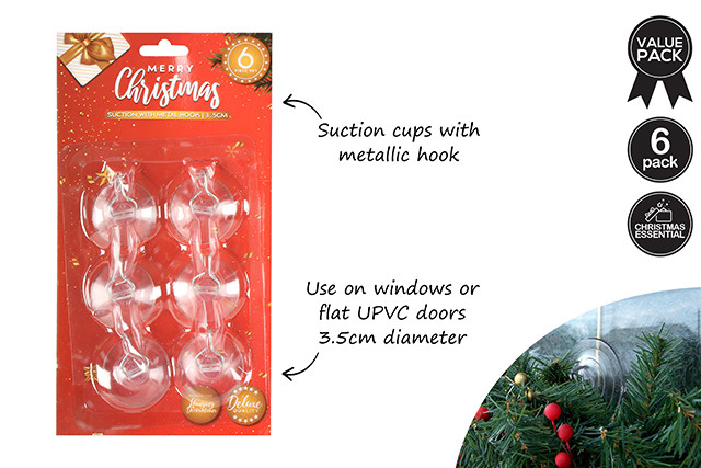 6PC SUCTION WITH METAL HOOK 3.5CM