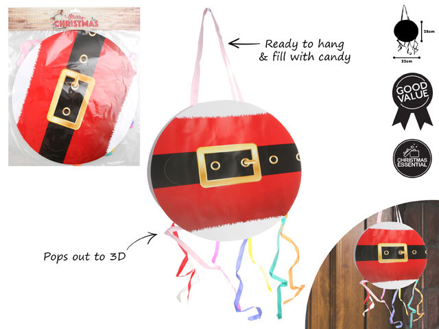 PINATA 32X28CM SANTA BELT 