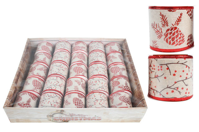 LUXE XMAS BERRY RIBBON IN PDQ 270CMX6.3CM