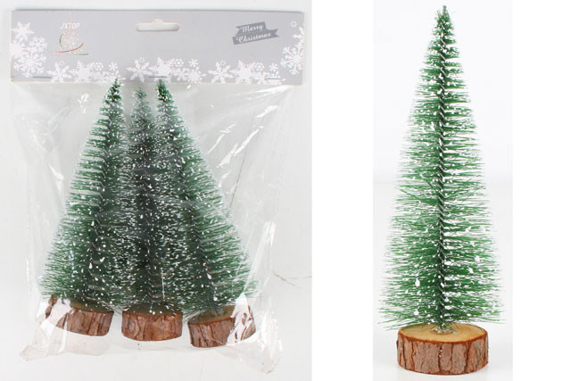 3PK XMAS TREES FROSTED 17CM 