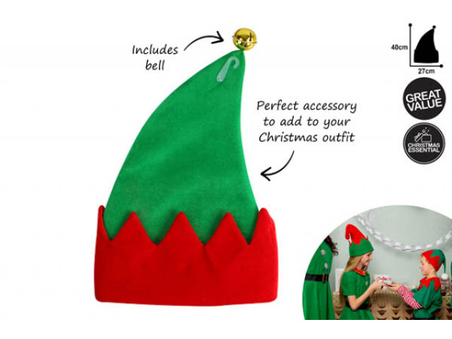 XMAS ELF HAT 40X27CM