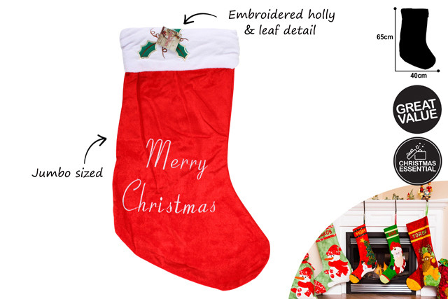 65CM XMAS STOCKING JUMBO 40X65CM